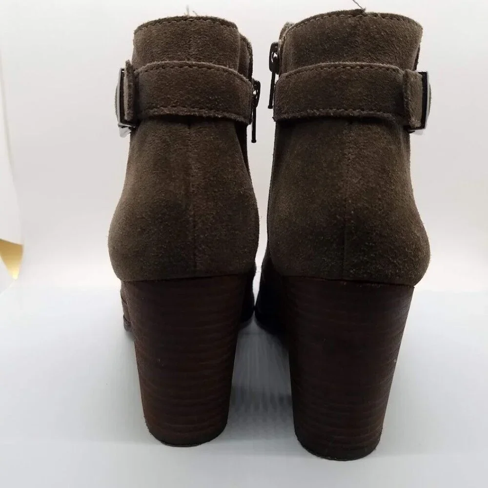 Gianni Bini Womens Ankle Boots‎ Size 8.5 Chocolate Brown Suede Leather 3.5